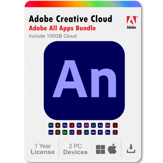 Adobe Animate 1 Year Subscription All Adobe Creative Cloud Apps Bundle